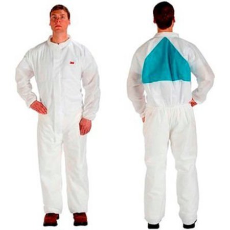 3M 3M„¢ Disposable Coverall, Knit Cuffs, Attached Hood, White, Medium, 4520-BLK-M, 25/Case 7000088987